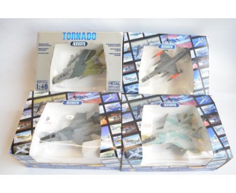 Four boxed 1/48 scale diecast fast jet models from The Armour Collection to include a German Navy F-104 Starfighter and Luftw