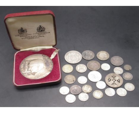 Spink &amp; Son Sir Francis Chichester silver medal and a collection of Pre-1920 GB silver content coins (total gross 5.0 ozt