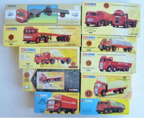 Ten boxed 1/50 scale limited edition diecast truck models from Corgi to include 9x British Road Services vehicles, models gen