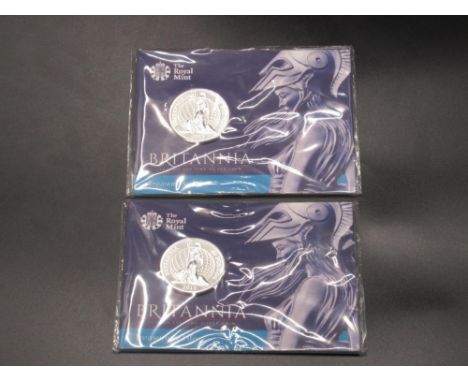 The Royal Mint - 2 Britannia 2015 £50 UK fine silver coins in original packaging