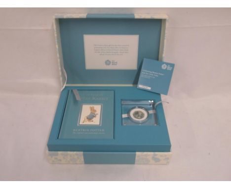 The Royal Mint - The Tale of Peter Rabbit Beatrix Potter Limited Edition Silver Proof coin and book set, no. 2506/3500, with 