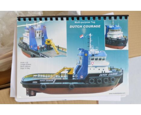 Model Slipway 1/32 scale 'Dutch Courage' multi purpose radio controlled tug model with fibre glass hull, complete with instru