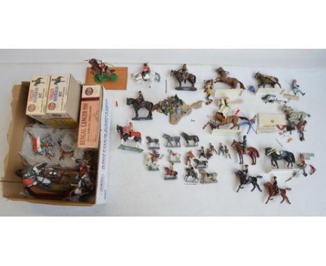 Collection of model soldiers from DelPrado, Britain's and others including small scale painted metal figures, a larger cast m
