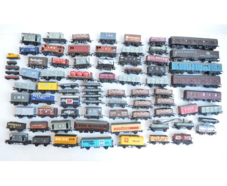 Collection of unboxed previously used OO gauge goods wagons from Hornby, Grafar, Mainline, Lima, Triang etc plus an N gauge d