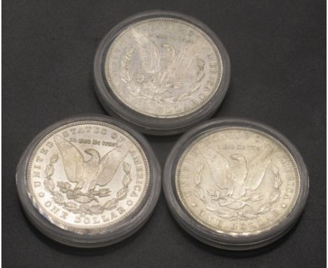 Carson City Mint - 1878 silver dollar, 1882 silver dollar and a 1891 silver dollar, all encapsulated (3)&nbsp;(coins weight 2