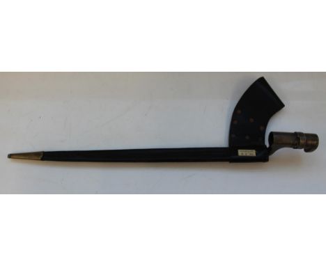 M1855 American Civil War bayonet without markings, made for the Springfield .58 calibre musket, complete with original leathe