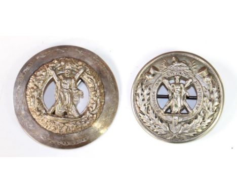 Black Watch Regiment Pipers Plaid Broach mounted on nickel ring. 10cm across, with large fastening pin. Black Watch Pipers Br