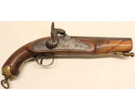 Tower percussion .700 service pistol, 7" barrel with stamped proof marks and engraved `HMS CAESAR B/17' lock stamped `Tower w