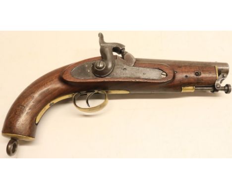 Tower percussion .577 1842 sea service pattern pistol, 6" barrel with various stamped proof and other markings, the lock mark