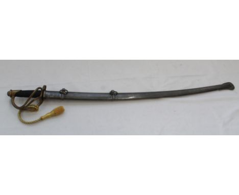 Quality copy of a US 1860 pattern light Cavalry sabre. Stamped US A D K  1862, serial number 15752. Made in Massachusetts. In