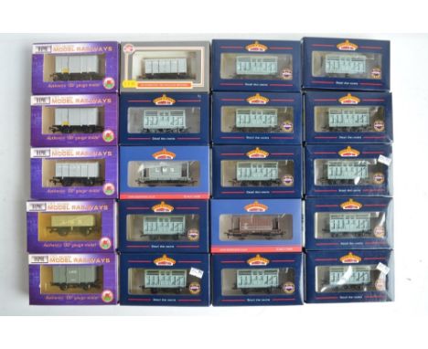 Twenty boxed OO gauge LMS rolling stock models from Bachmann and Dapol to include cattle wagons and vent vans plus Bachmann 3