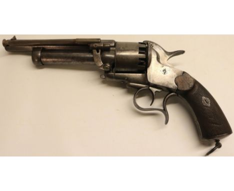 A rare .42 Le-Mat percussion `Grape-shot' revolver, ten shot cylinder and 18 bore under barrel, the 6 3/4" octagonal barrel e