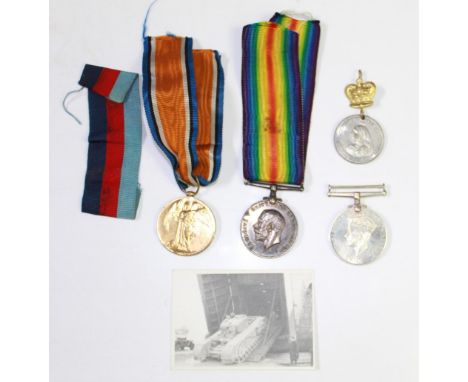 1914- 1918 War Medal, Victory Medal, To 46582 Pte W.H. Clayton, The Kings Own Yorkshire Light Infantry. 1939-45 War Medal, Qu