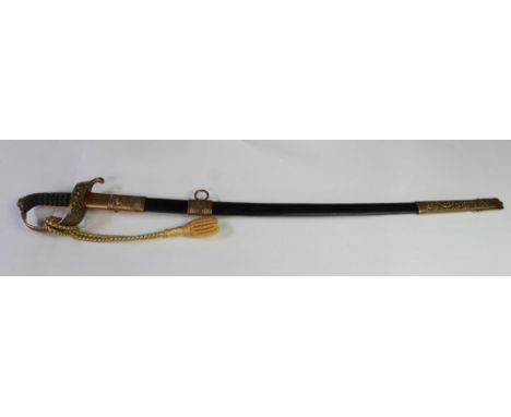 C19th Austrian Army officers / State Officials dress sword, ornately designed brass guard, back, and pommel with shagreen gri