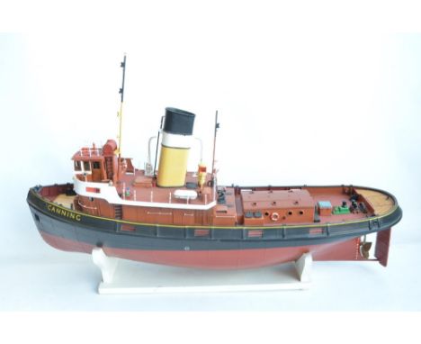 Nearly completed 1/32 scale model steam tug 'Canning' from Mobile Marine, designed for radio control with fitted motor (no re