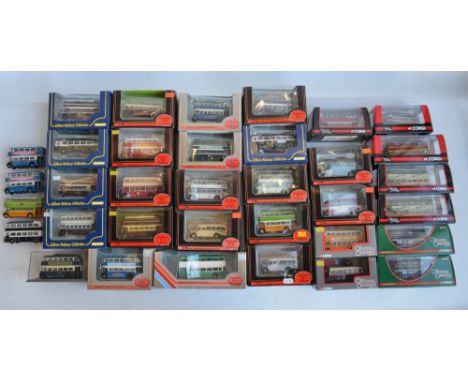 Collection of mostly boxed diecast 1/76 scale (OO gauge) bus models from EFE, Corgi and Gilbow, models in generally excellent