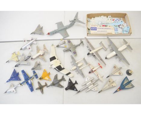 Collection of built 1/72 and 1/144 scale plastic and resin model aircraft kits including British experimental types and proto