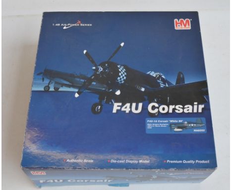 Hobbymaster 1/48 scale diecast Vought F4U-1A Corsair 'White 86', Major Gregory Boyington VMF-214 Black Sheep with folded wing