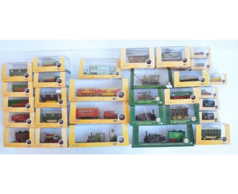 Thirty 1/76 scale (OO gauge) diecast model vehicles from Oxford Diecast Showtime and Great Dorset Steam fair ranges including
