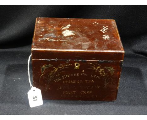 A Wooden Tea Caddy For "The Sincere Company Ltd"