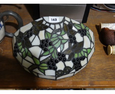 A Coloured &amp; Leaded Glass Wall Light Shade