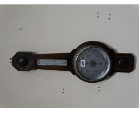 An Early 20th Century Oak Cased Aneroid Wall Barometer
