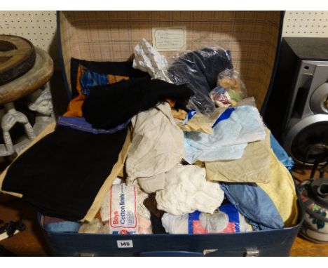 A Suitcase Of Vintage Clothing &amp; Materials