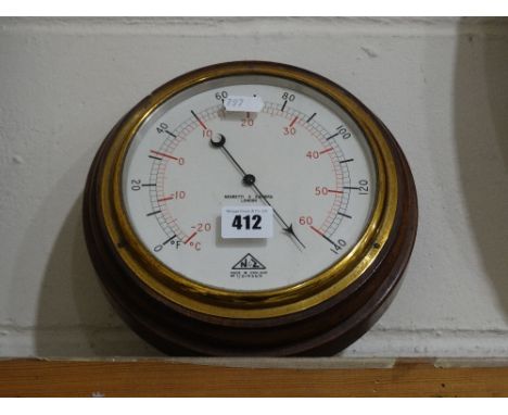 A Negretti &amp; Zambra Circular Wall Barometer