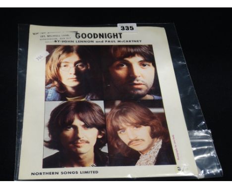 A Vintage "The Beatles" Music Sheet For The Song "Goodnight"