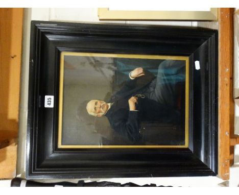 An Oil Formal Portrait Of An Edwardian Gentleman, 12 X 9"