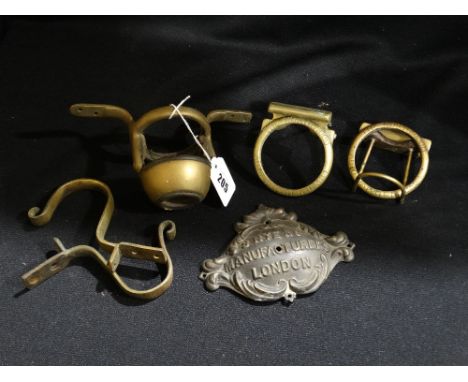 A Parcel Of Vintage Snooker &amp; Billiard Collectables, To Include Four Unusual Brass Billiard Ball Holders