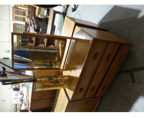An Ercol Windsor Light Elm Three Drawer Mirrored Dressing Chest