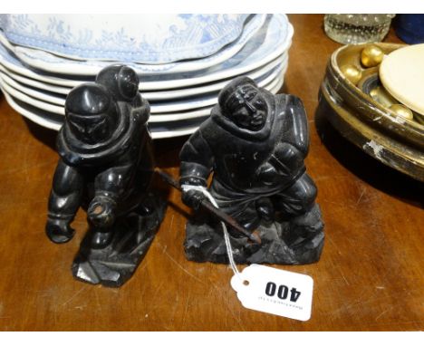 Two Carved Inuit Hardstone Figures