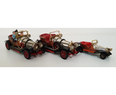TWO CORGI CHITTY CHITTY BANG BANG DIE CAST VEHICLESone with all four figures; together with a Husky Chitty Chitty Bang Bang d