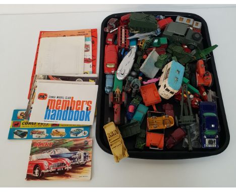 LARGE SELECTION OF DIE CAST VEHICLESincluding Corgi The Man from Uncle Oldsmobile Super 88, Dinky tractor, Lesney removal van