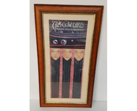 GLASGOW GIRLSWomen In Art And Design 1880-1920, a print in a decorative frame, 70.5cm x 29cm 