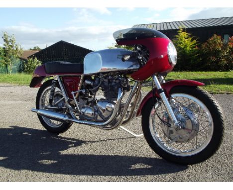 A 1969 Rickman Metisse TR6 café racer, registration number UAX 125G, frame number R535, engine number TR6 DU59203P, aluminium