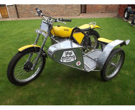 A 1977 Suzuki Beamish RL325 trials combination, registration number FWL 40S, frame number 22510, engine number 22527, yellow.