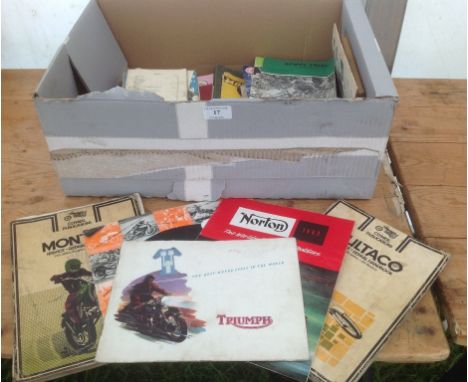 Assorted motorcycle related volumes and ephemera, including Montesa service manual (1972), Bultaco workshop manual (1975), Tr