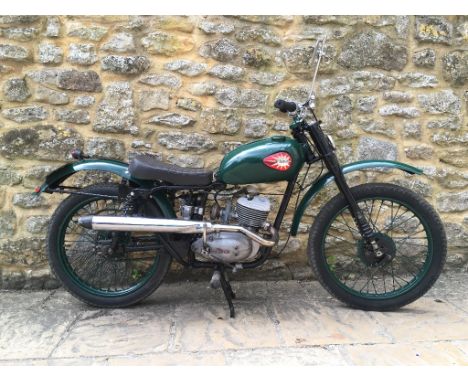 A 1957 BSA Bushman Major D3, registration number 955 JTW, frame number CD313428, engine number ED781772, green. This rare BSA