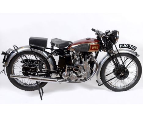 A 1939 HRD Vincent Series A Meteor, registration number HJO 760, frame number D1759, engine number M673, maroon and black, th