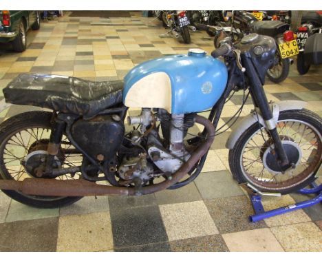 A 1958 BSA B frame project and 1954 Gold Star project, engine number BB 34 GS1442, blue. This interesting project is describe