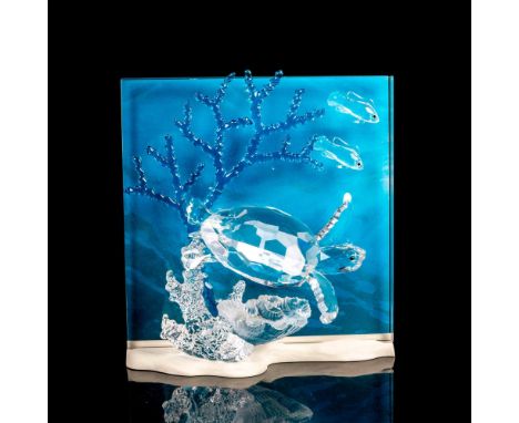 Part of the Wonders of the Sea trilogy. A clear crystal sea turtle swimming over a frosted coral with vibrant blue seaweed. S