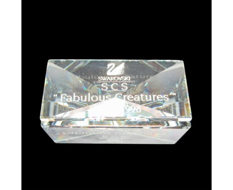 Swarovski Fabulous Creatures 1996-1998 crystal plaque with original box. This item has its original box: 5"H x 3.5"dia. Issue