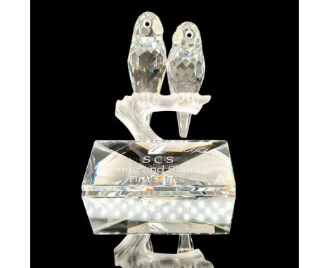 First series. From the SCS Caring and Sharing Collection. Faceted crystal figurine modeled as a pair of love birds perched on