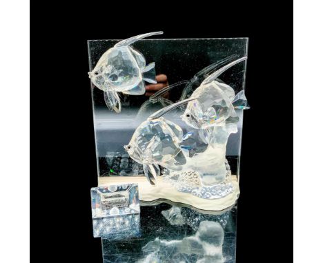 Wonders of the Sea Community. Clear tropical fishes swimming through a frosted coral reef. Swarovski acid backstamp. Includes
