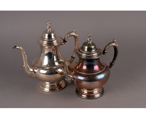 A collection of silver plated and other items, incuding two large food covers with anvil and hammer finials and bearing famil