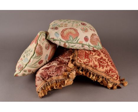 A Collection of vintage scatter cushions, eight in various sizes and coverings .AF 