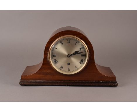 A Brass fretwork clock, with Swiss 8 day movement , platform escapement together with a Mahogany Napoleon hat cased mantle cl