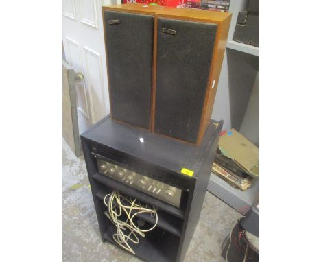 A Technics SL-P250 CD player, together with a Rotel RA-312 amplifier and two Celestion 120 speakers 